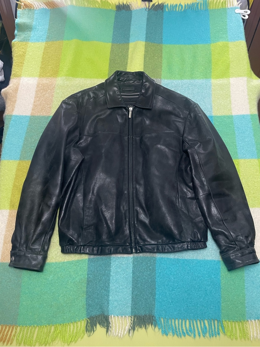 Vintage Wilson’s Leather Pelle Studio Black Full Zip Quilted Lined Jacket Mens